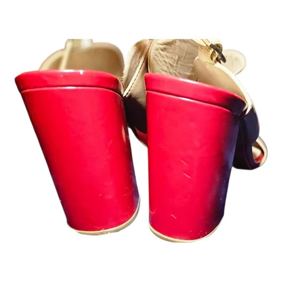 BARCA Heels Size Unknown Red and Beige - Picture 13 of 15